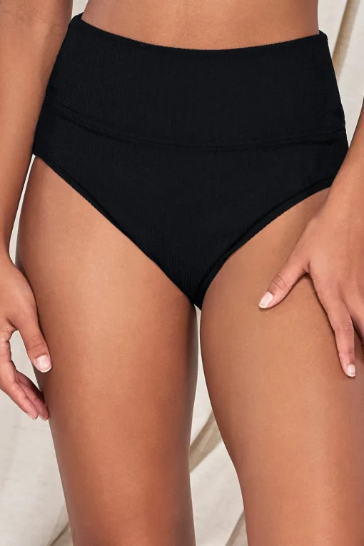 Sunsets Pacifica Black Hannah High Waist Bottom< Plus Size | High-Waist