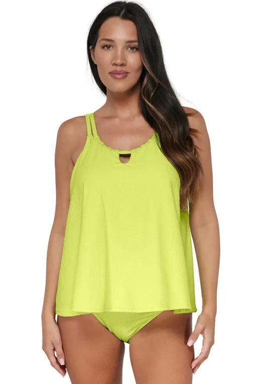 Sunsets Pacifica Bright Pear Sadie Tankini Top< Plus Size | Wire-Free