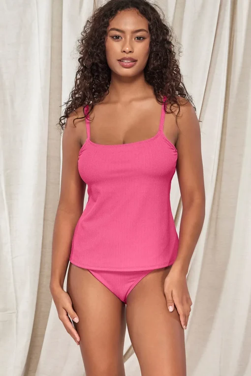 Sunsets Pacifica Dragon Fruit Coralie Tankini Top< Plus Size | Underwire