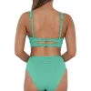 Sunsets Aqua Mist Sandbar Rib Annie High Waist Bottom< Plus Size | High-Waist