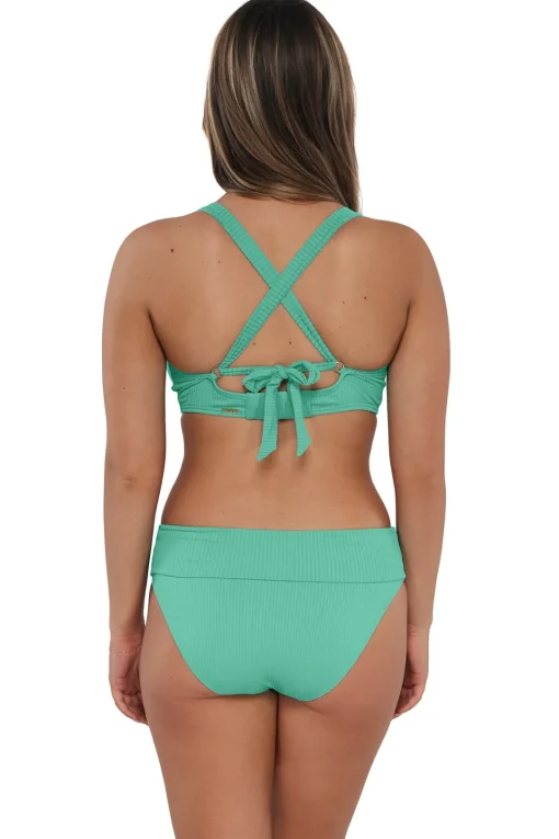 Sunsets Aqua Mist Sandbar Rib Vienna V-Wire Top< Plus Size | Underwire