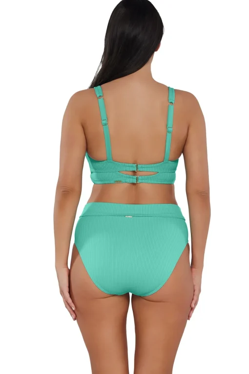 Sunsets Aqua Mist Sandbar Rib Danica Top< Plus Size | Underwire