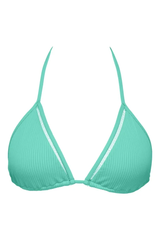 Sunsets Aqua Mist Sandbar Rib Laney Triangle Top< Wire-Free | Bikini Tops