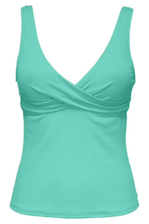 Sunsets Aqua Mist Sandbar Rib Elsie Tankini Top< Plus Size | Underwire