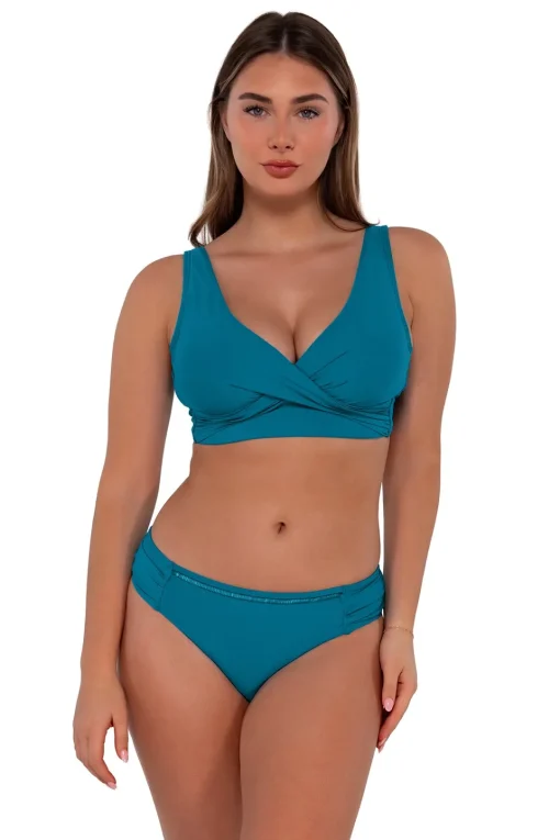 Sunsets Avalon Teal Audra Hipster Bottom< Bikini Bottoms | Low-Rise