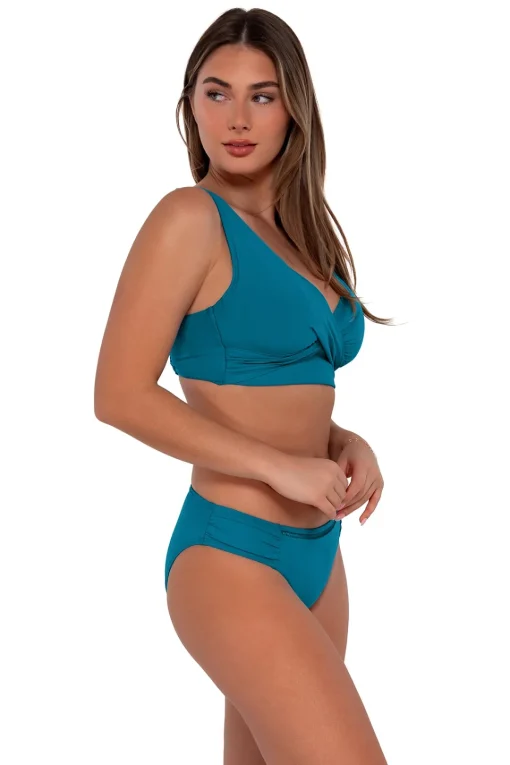 Sunsets Avalon Teal Audra Hipster Bottom< Bikini Bottoms | Low-Rise