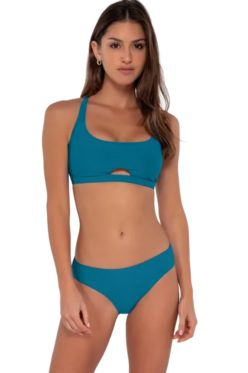 Sunsets Avalon Teal Brandi Bralette Top< Wire-Free | Bikini Tops