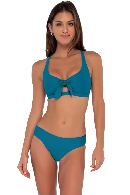 Sunsets Avalon Teal Brandi Bralette Top< Wire-Free | Bikini Tops