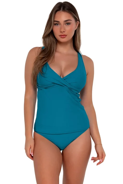 Sunsets Avalon Teal Elsie Tankini Top< Plus Size | Underwire