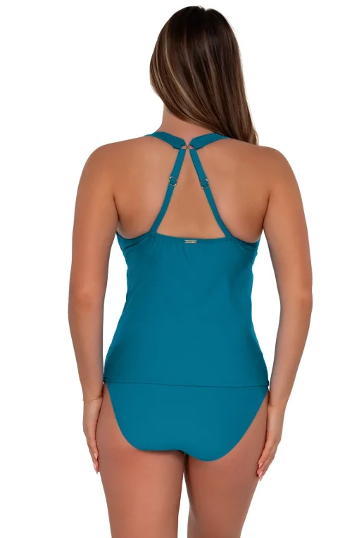 Sunsets Avalon Teal Elsie Tankini Top< Plus Size | Underwire