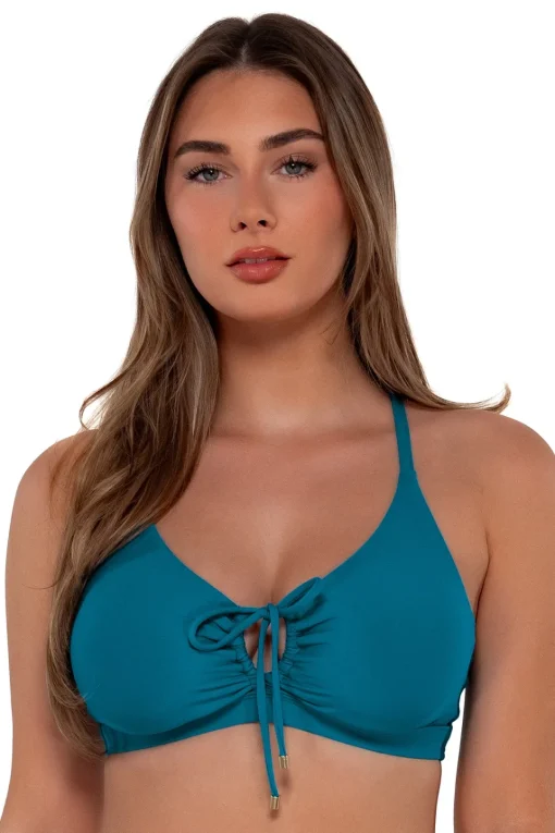 Sunsets Avalon Teal Kauai Keyhole Top< Plus Size | Underwire