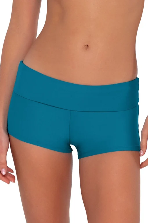 Sunsets Avalon Teal Kinsley Swim Short< Plus Size | High-Waist