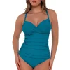 Sunsets Avalon Teal Serena Tankini Top< Plus Size | Underwire