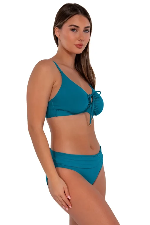Sunsets Avalon Teal Unforgettable Bottom< Plus Size | Bikini Bottoms