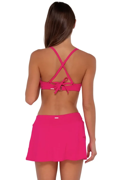 Sunsets Begonia Sandbar Rib Sporty Swim Skirt< Plus Size