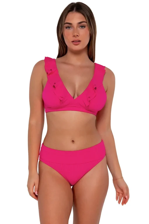 Sunsets Begonia Sandbar Rib Willa Wireless Top< Plus Size | Wire-Free