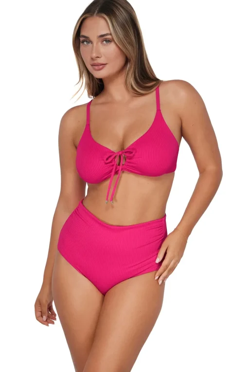 Sunsets Begonia Sandbar Rib Capri High Waist Bottom< Plus Size | High-Waist