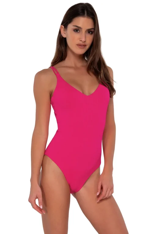 Sunsets Begonia Sandbar Rib Veronica One Piece< Classic