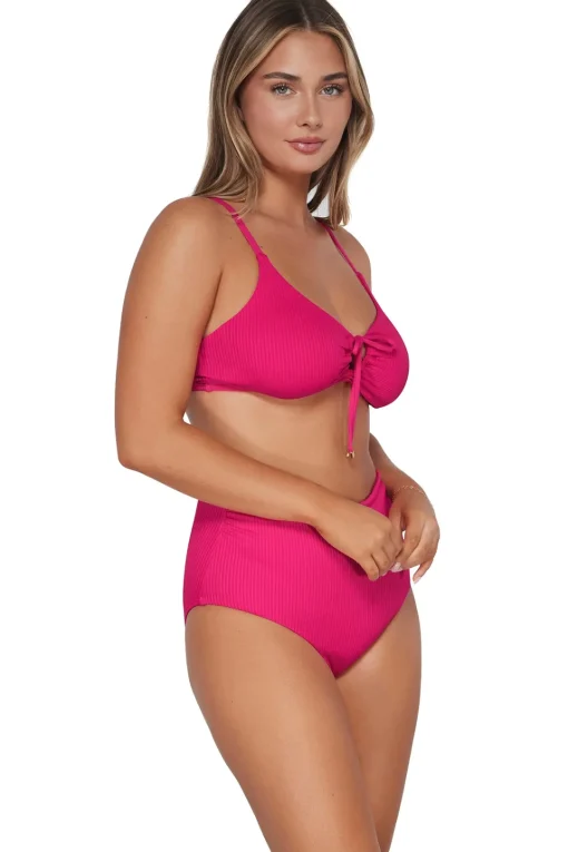 Sunsets Begonia Sandbar Rib Capri High Waist Bottom< Plus Size | High-Waist