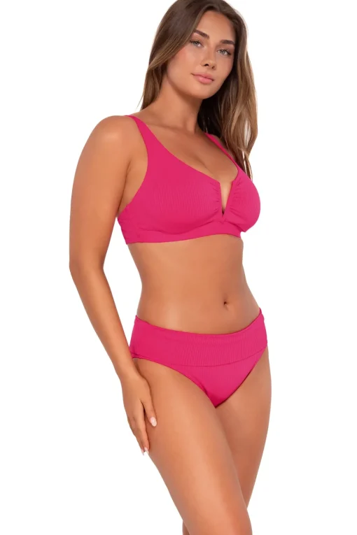 Sunsets Begonia Sandbar Rib Vienna V-Wire Top< Plus Size | Underwire