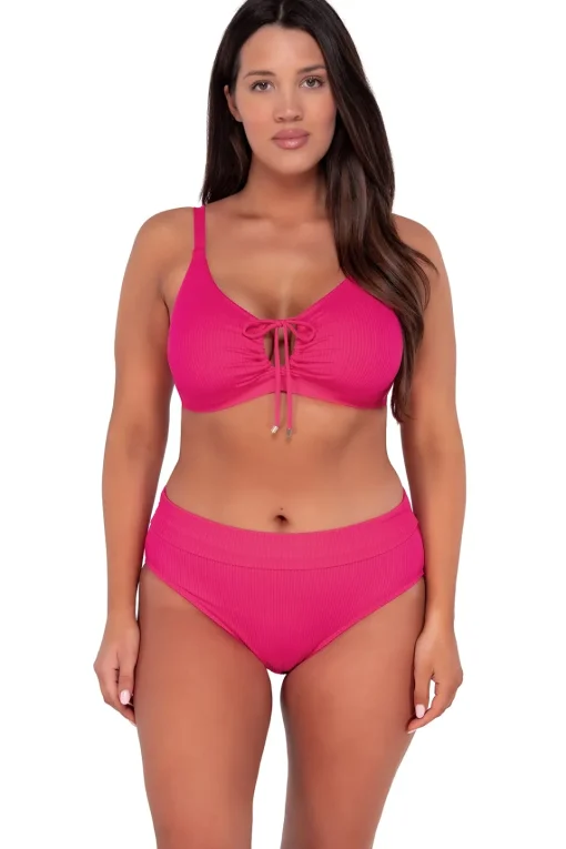 Sunsets Begonia Sandbar Rib Kauai Keyhole Top< Plus Size | Underwire