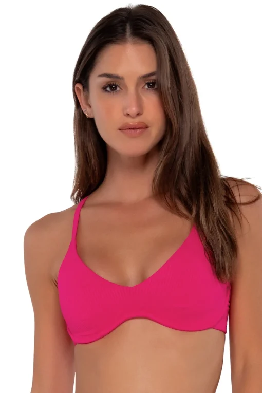 Sunsets Begonia Sandbar Rib Brooke U-Wire Top< Bikini Tops | Underwire