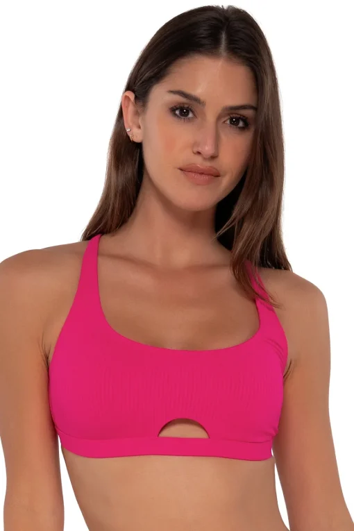 Sunsets Begonia Sandbar Rib Brandi Bralette Top< Wire-Free | Bikini Tops