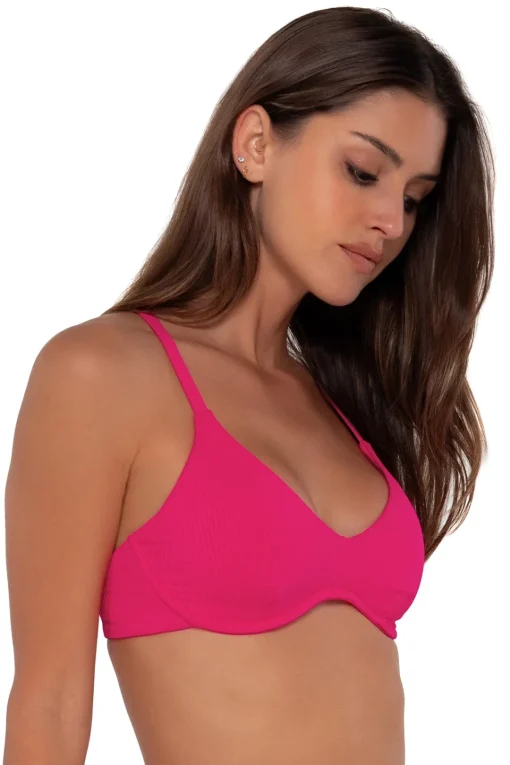 Sunsets Begonia Sandbar Rib Brooke U-Wire Top< Bikini Tops | Underwire