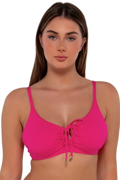 Sunsets Begonia Sandbar Rib Kauai Keyhole Top< Plus Size | Underwire