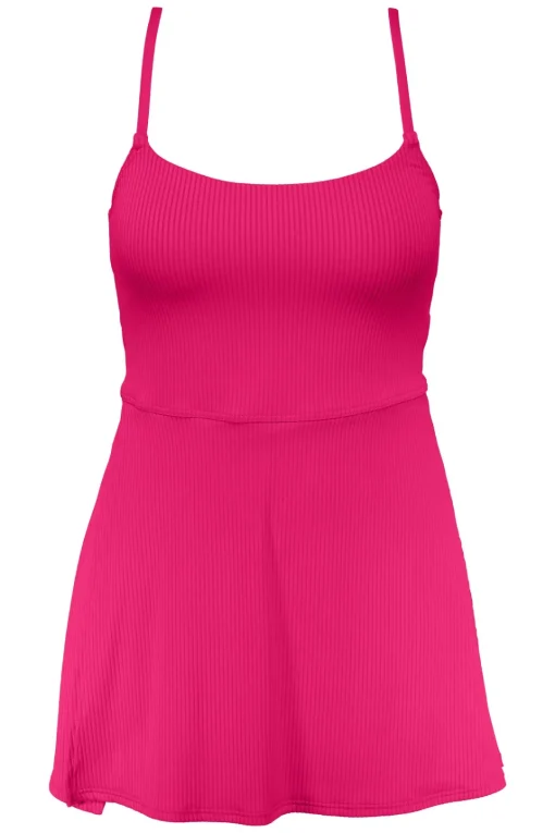 Sunsets Begonia Sandbar Rib Naomi Swim Dress One Piece< Swim Dress