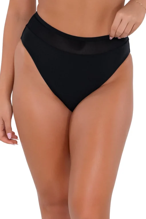 Sunsets Black Annie High Waist Bottom< Plus Size | High-Waist