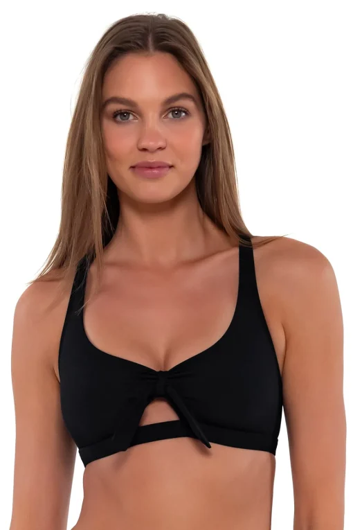 Sunsets Black Brandi Bralette Top< Bikini Tops
