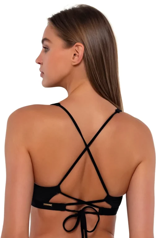 Sunsets Black Brandi Bralette Top< Bikini Tops