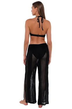 Sunsets Black Breezy Beach Pant< Cover-Ups
