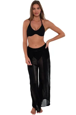 Sunsets Black Breezy Beach Pant< Cover-Ups