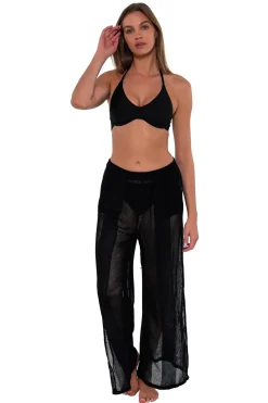 Sunsets Black Breezy Beach Pant< Cover-Ups