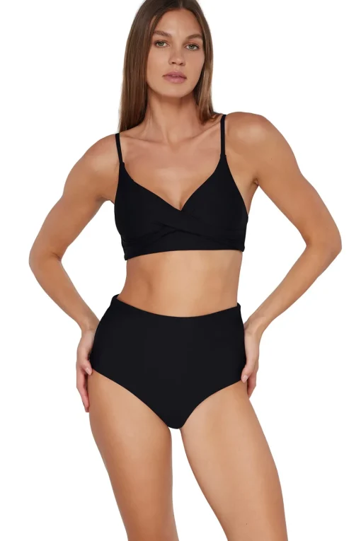 Sunsets Black Capri High Waist Bottom< Plus Size | High-Waist