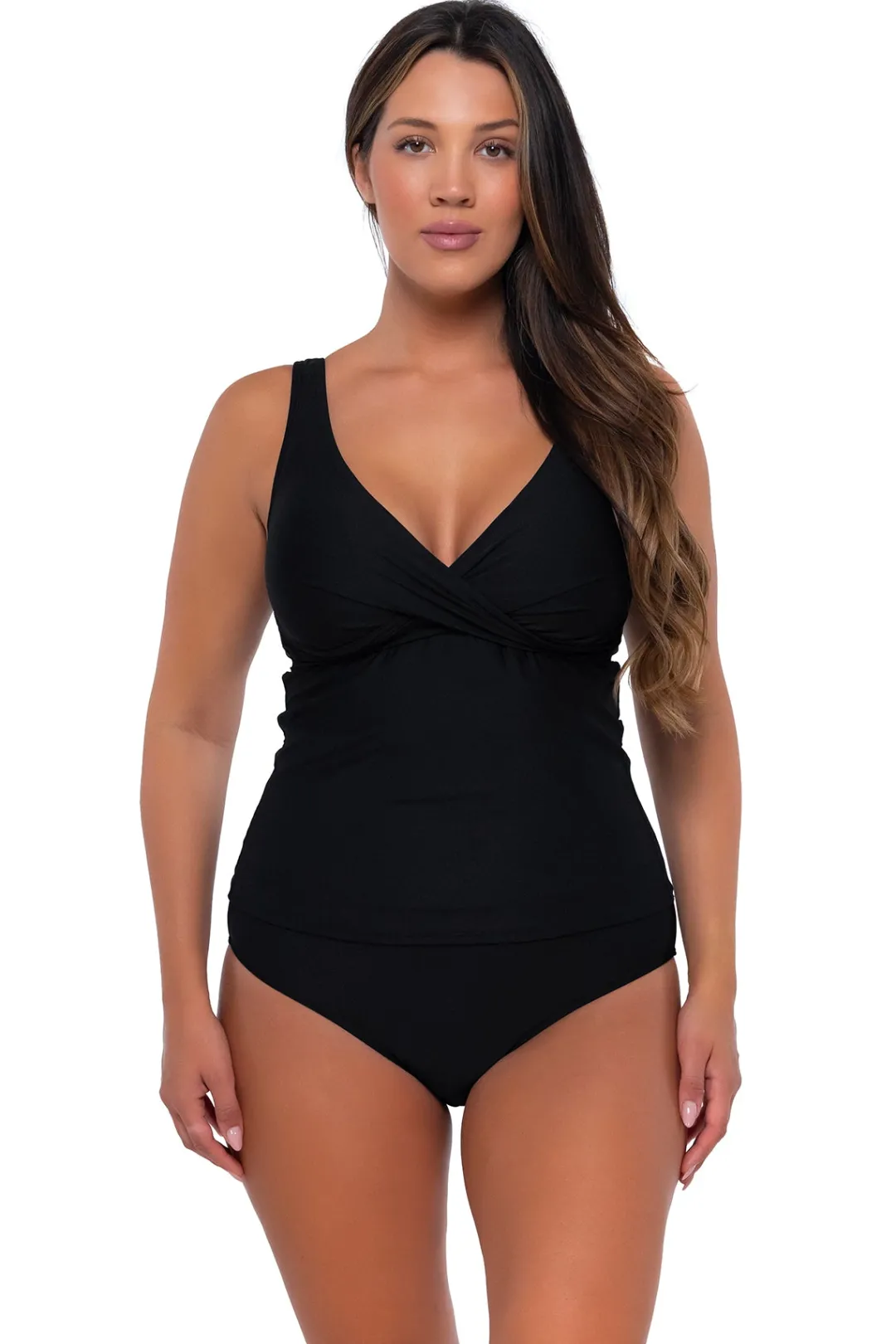 Sunsets Black Elsie Tankini Top< Plus Size | Bra-Sized