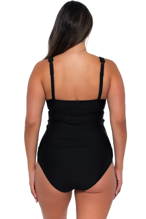 Sunsets Black Elsie Tankini Top< Plus Size | Bra-Sized