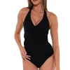 Sunsets Black Heidi Tankini Top< Tankinis