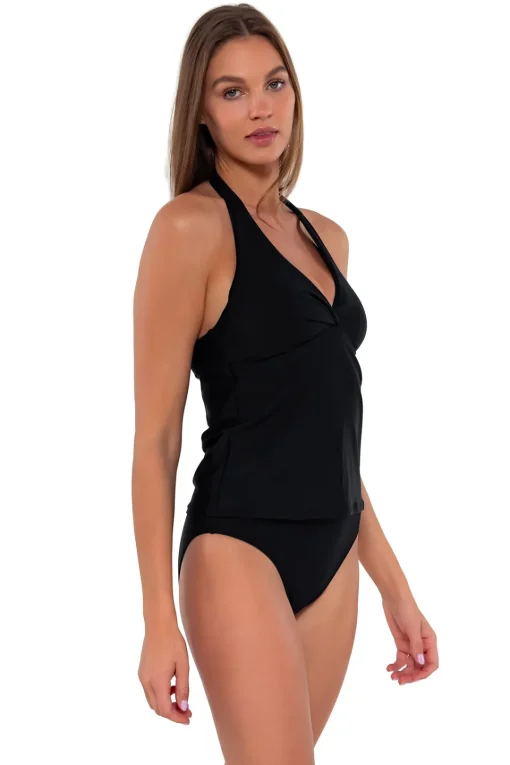 Sunsets Black Heidi Tankini Top< Tankinis