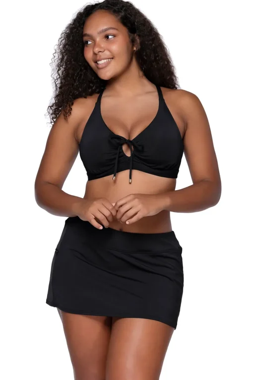 Sunsets Black Kauai Keyhole Top< Plus Size | Bra-Sized