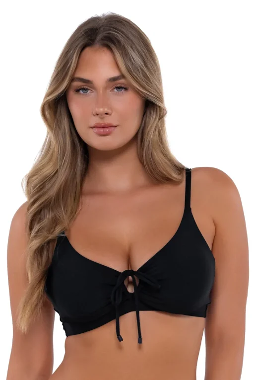 Sunsets Black Kauai Keyhole Top< Plus Size | Bra-Sized