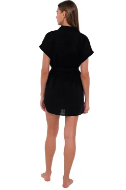 Sunsets Black Lucia Dress< Cover-Ups