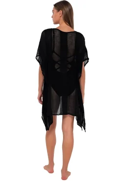 Sunsets Black Maldives Tunic< Cover-Ups