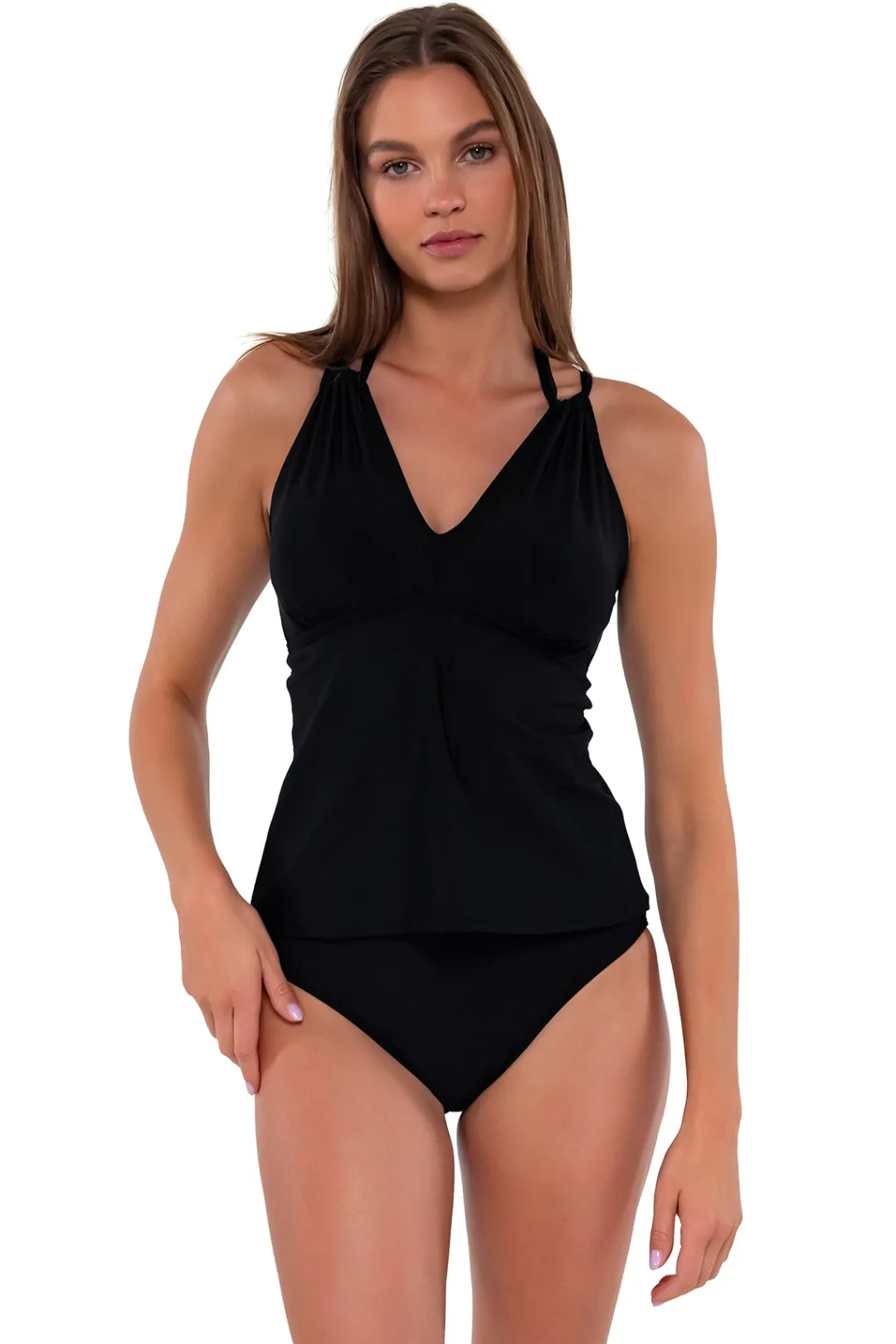 Sunsets Black Mia Tankini Top< Tankinis