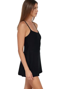 Sunsets Black Naomi Swim Dress One Piece< Swim Dress