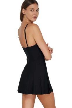 Sunsets Black Naomi Swim Dress One Piece< Swim Dress