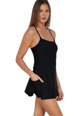 Sunsets Black Naomi Swim Dress One Piece< Swim Dress