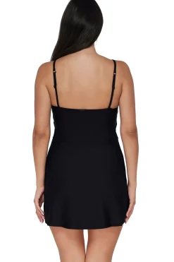 Sunsets Black Naomi Swim Dress One Piece< Swim Dress